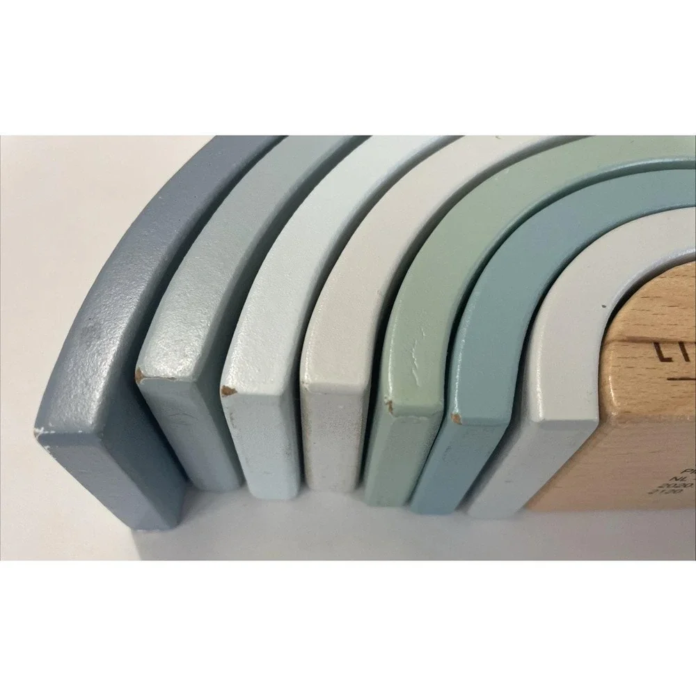 Little‎ Dutch Wooden Rainbow Stacker Montessori Toy Blue Green Nursery Decor 10